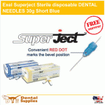 Exel Superject Sterile disposable DENTAL NEEDLES 30g Short Blue